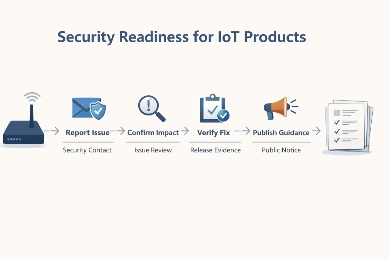 A practical look at IoT Cyber Resilience Act readiness: public security reporting, release evidence, dependency review, and a clearer path from one serious issue to verified fixes.